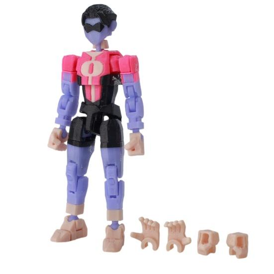 3D Printed Action Figure with Accessories Posable Cartoon Character Model Movable Joints Figure Decoration Collectible Gift for Animation Lovers