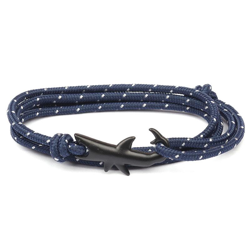 Noter Stylish Shark Bracelet Men Women Handmade Multi Layer Adjustable Paracord Braslet Multiple Colors Available Casual Jewelry