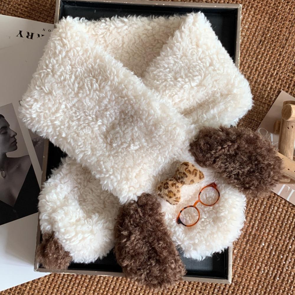 

Dog Glasses Puppy Scarf Lamb Winter Cashmere Scarves Classic Wool Shawl Autumn Winter белый