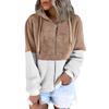 Women's Fashionable Warm Fleece Solid Color Hoodie Zipper Pocket Casual Jacket