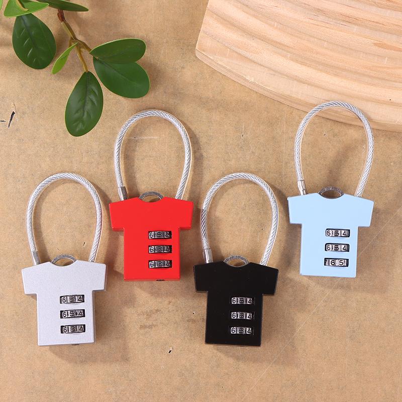 3 Digit Zinc Alloy Password Lock Steel Wire Security Lock Suitcase Luggage Anti-Theft Coded Lock Cupboard Cabinet Locker Padlock
