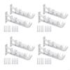 62KD White Double Curtain Rod Brackets Set of 8 Strong Wall Mount Drapery Holders