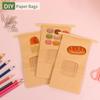 10Pcs Bakery Bags, Window Sealing Kraft Paper Bags for Cookie Sandwich Bread Snack Foods -Takeout Bags, Party Wedding Supplies