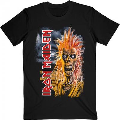 Iron Maiden Unisex Suaugusiųjų Pirmojo Albumo Dainų Sąrašas V.3. Marškinėliai su spauda nugaroje