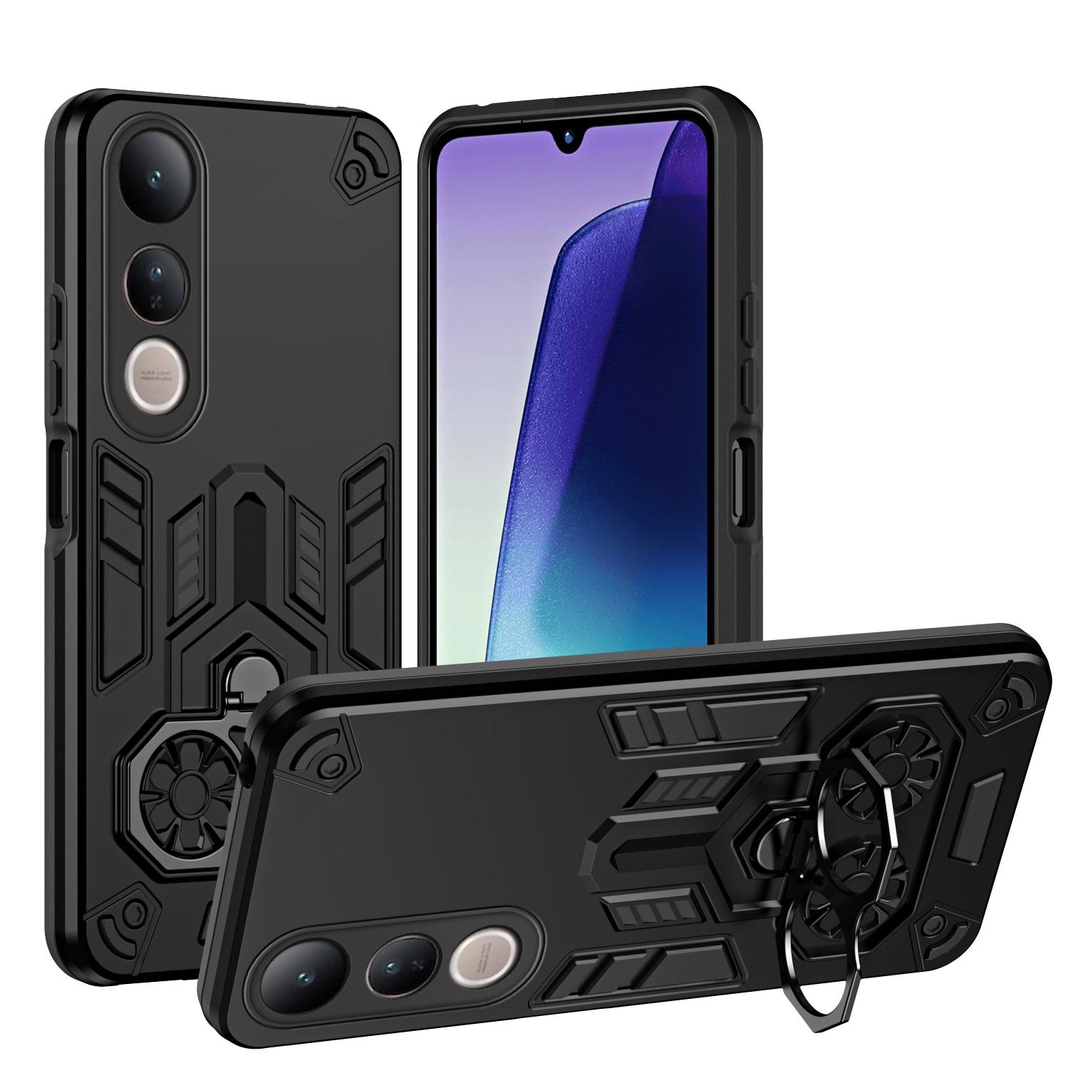 

Case for Vivo V50 Lite 5G V50e Protective Cover Military Grade Shockproof Armor Metal Ring Kickstand Fundas Coque vivo V50e чёрный