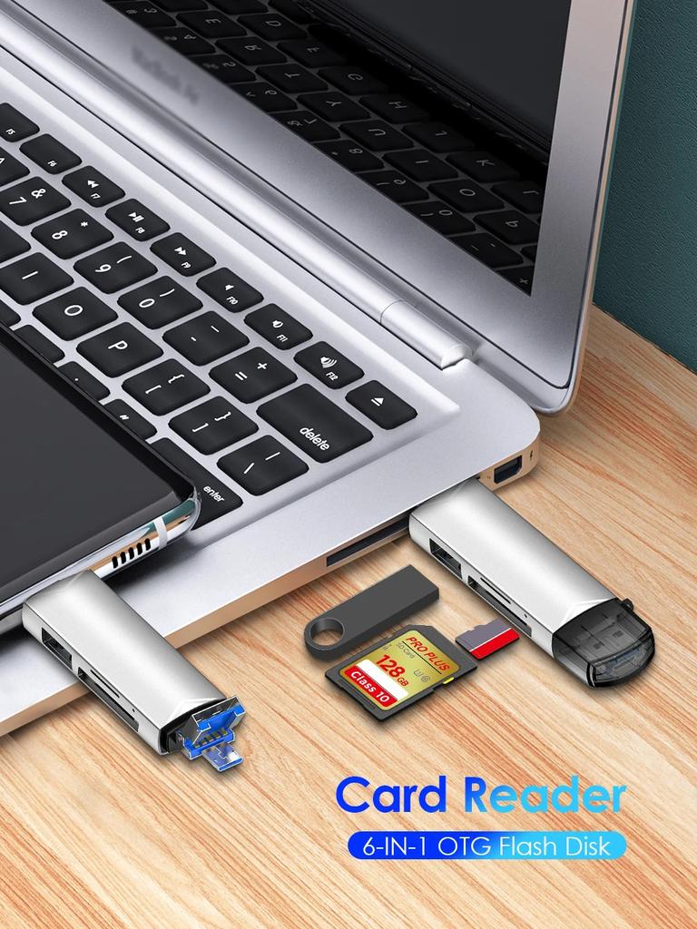 6 In 1 OTG Multifunction USB 3.0 Card Reader U Disk TYPE-C/Usb/Tf/Sd Flash Drive Memory Card for Adapter Phone Laptop Compute