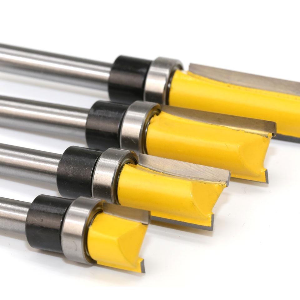 1/4 Inch Flush Trim Pattern Router Bit 1/4" Shank Panel Top &Bottom Bearing Woodworking Milling Cutter
