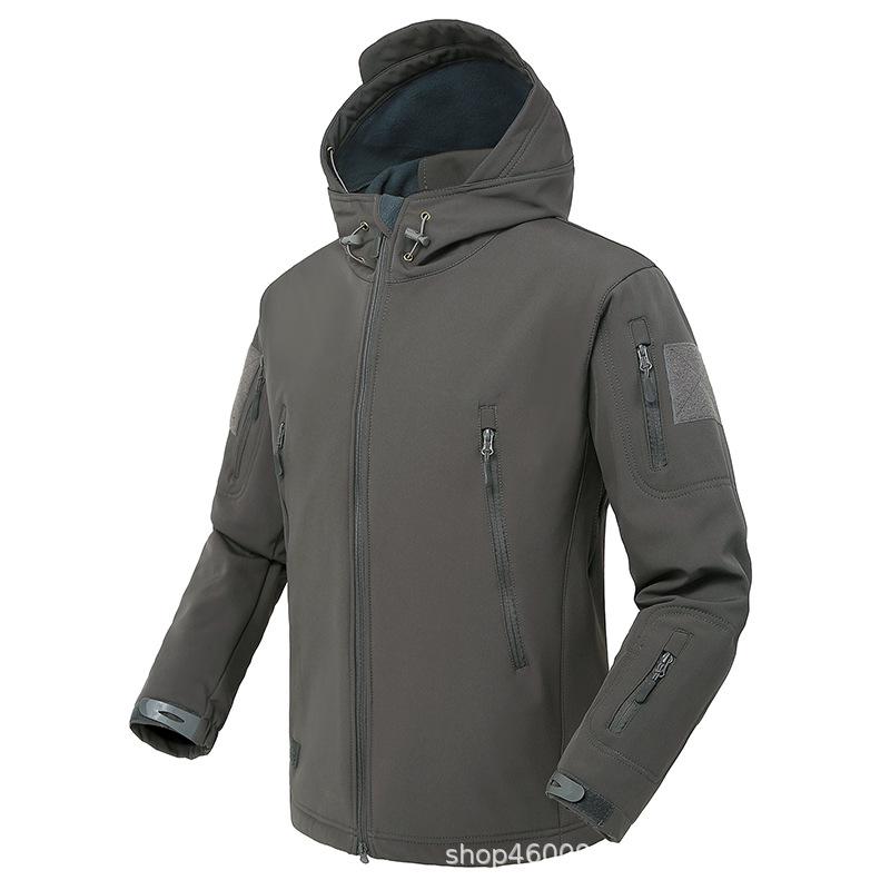 Warm Windbreaker Jacket - Available In Military Green, Black, and Khaki for Spring and Autumn Outdoor Wear.