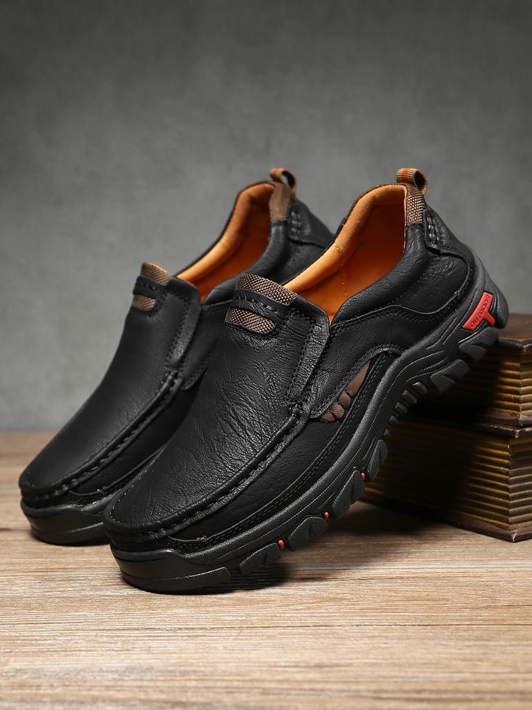 Fashion New Arrival Leather Men Loafers Comfy Handmade Men's Casual Shoes Outdoor Male Hiking Footwear Slip-on Treking Flats Moccasins