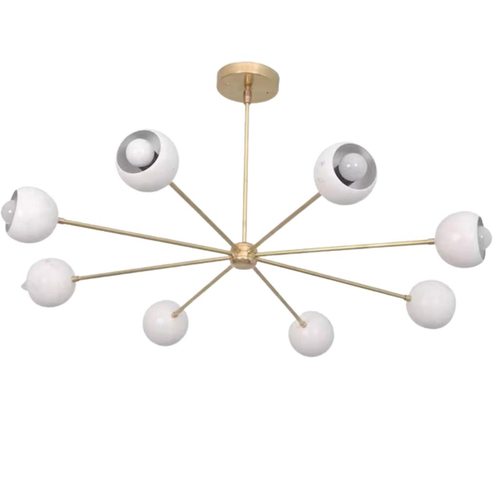 8 Light Modern Raw Brass Chandelier Light Fixture Ceiling Fixture Italian Light