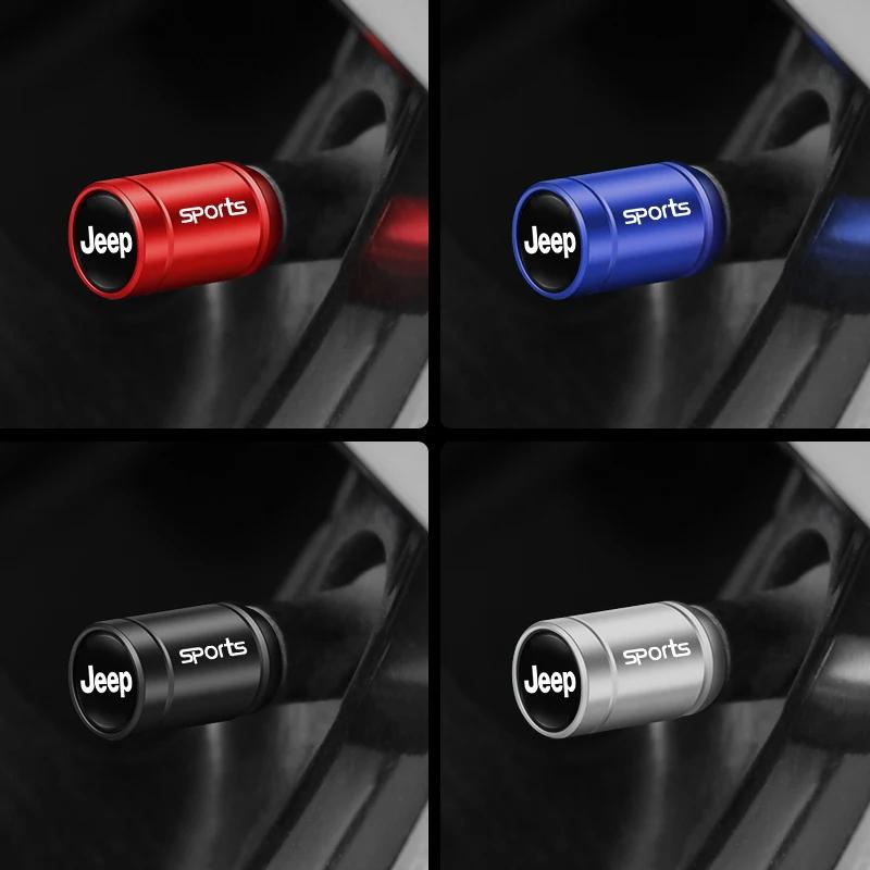 4Pcs Aluminum Alloy Tire Valve Stem Caps Dustproof Air Valve Caps Car Accessories For Jeep Wrangler Grand Cherokee Compass ANT1