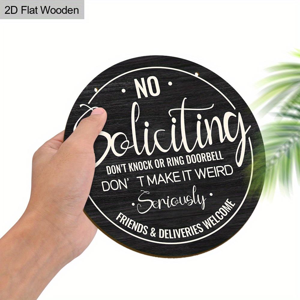 NO Soliciting Wooden Sign for Entrance Doors Decor - Unique Decorative Plaque for Home, Office, Store Decor