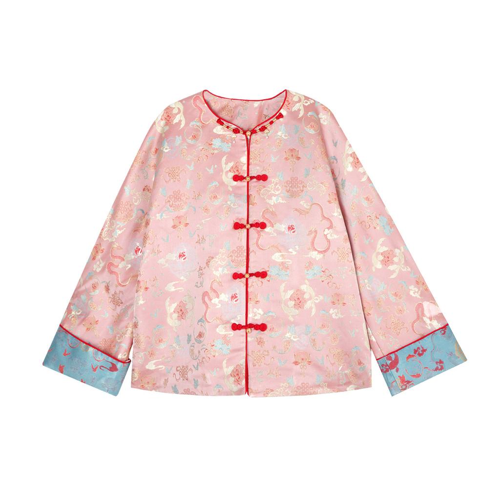 Li Dexi, carp leaping over the dragon gate, new Chinese women's clothing, autumn and winter new Song Jin Heavy Industry embroidered jacket, national