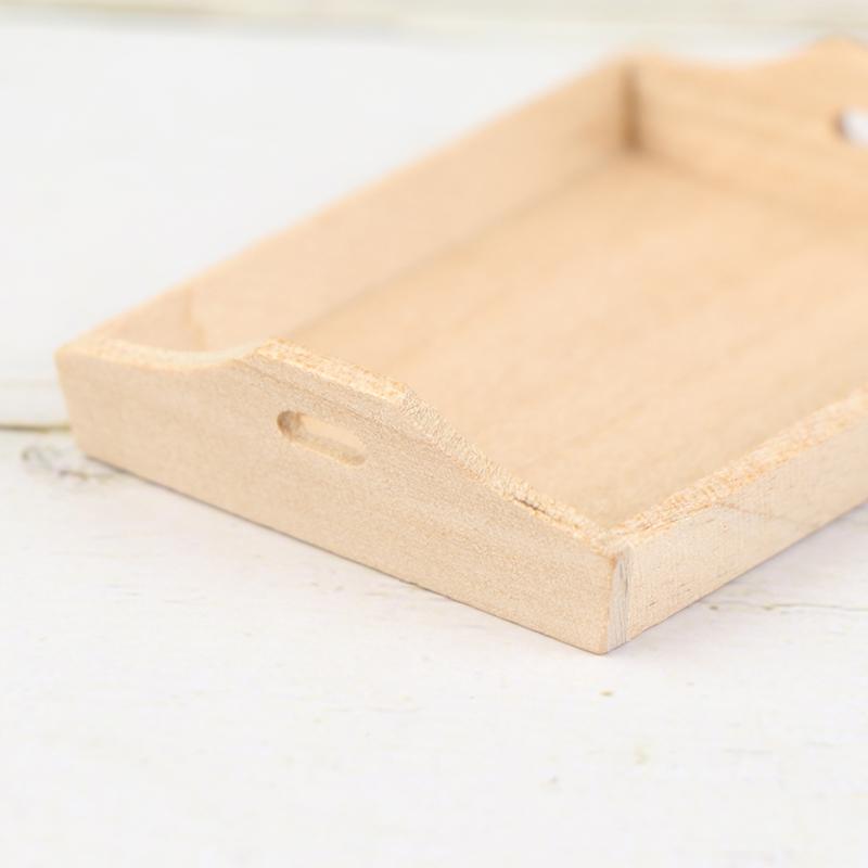 1:12 Dollhouse Miniature Wooden Plate Simulation Tray Model For Doll House Decor