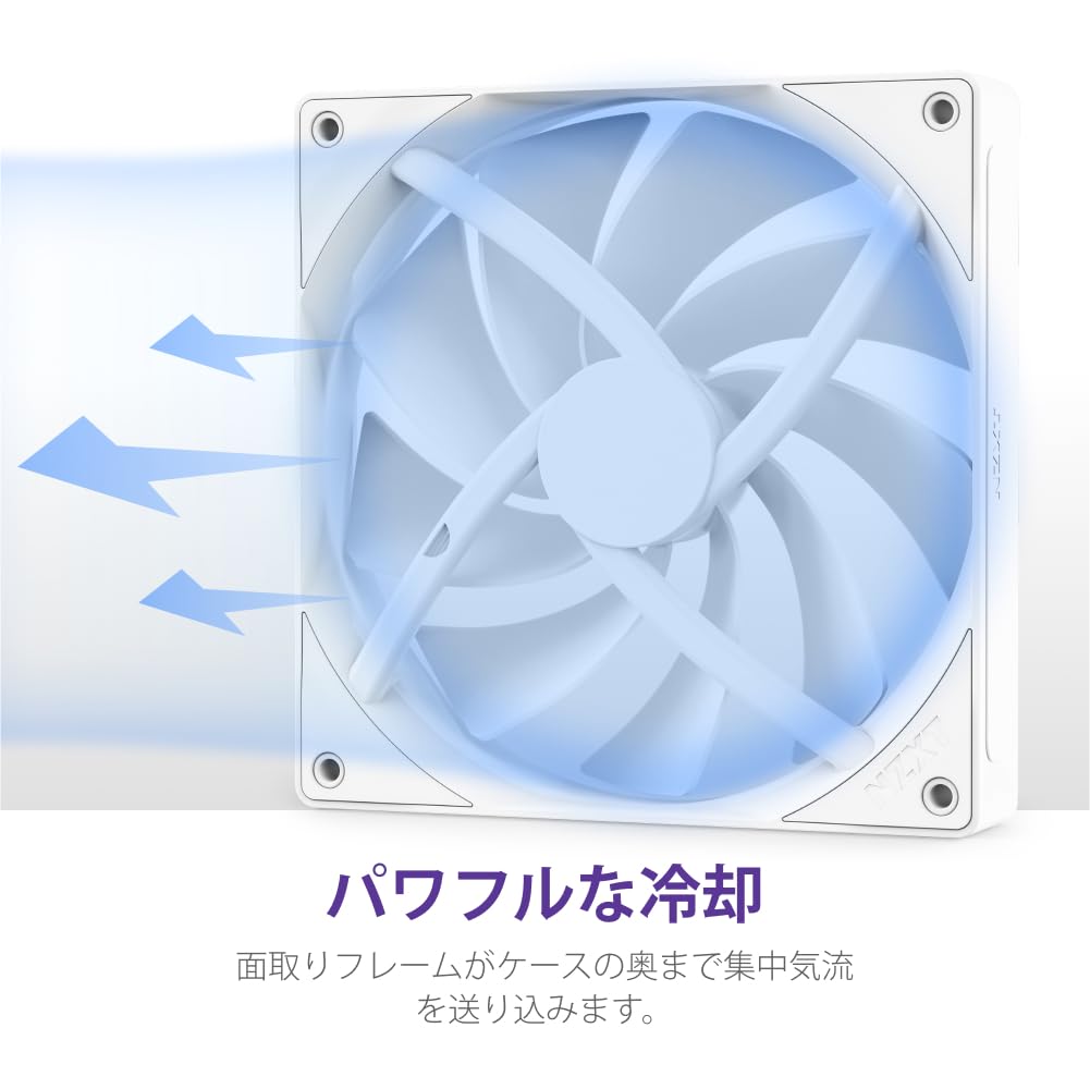 NZXT F140Q v2 White Quiet and Airflow Enhanced PC Case Fan 140mm FN2271 RF-Q14SF-W2