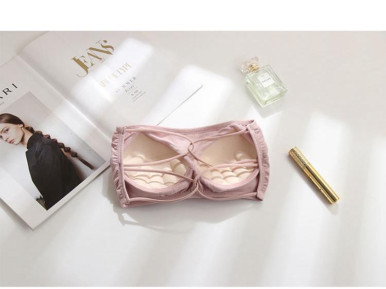 Women's Strapless Bandeau Bra with Criss-Cross Back - Anti-Exposure, Breathable, and Thin with One-Piece Chest Pad