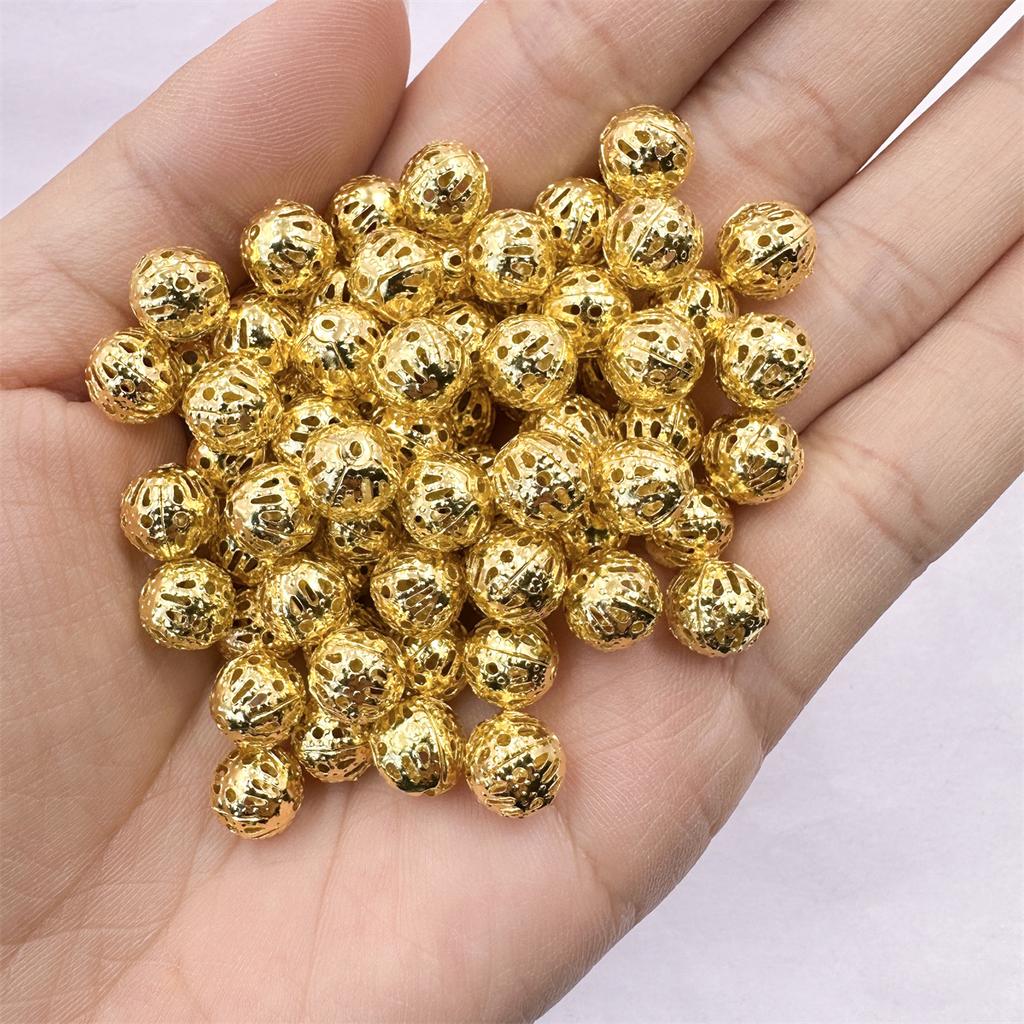 Space Loose Beads For DIY Neckalce Beacelet Hollow Charms Bead Silver Gold Plated 4-12mm
