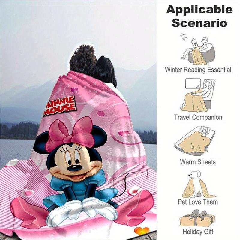 Mickey and Minnie Blanket, Warm Comfortable Soft Blanket for Chair Office Sofa Bed Sofa Office Camping, Suitable for Gifting Relatives and F