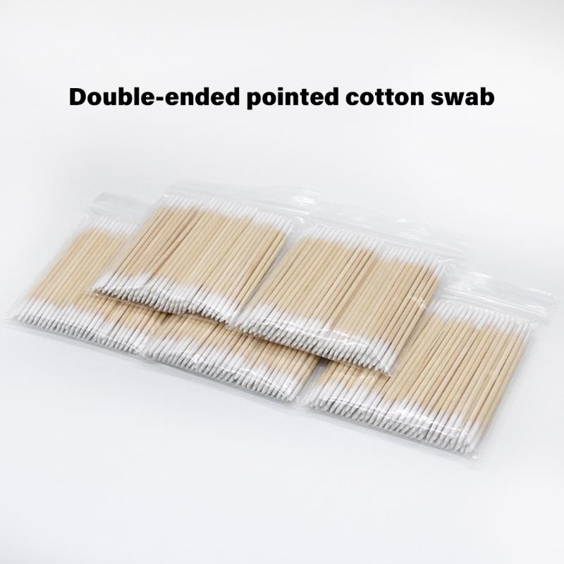 100Pcs Double Ended Precise Beauty Cotton Swabs User Friendly Wooden Stick Makeup Tool for Professional Correction Use