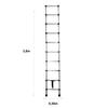 3.8M Galvanized Steel Telescopic Ladder | Foldable and Extendable | Non-Slip Feet | EN131