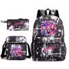 Kpop Hexenjäger Bedruckter Schülerrucksack Schulrucksack Umhänge-Federmäppchen Dreiteiliges Set