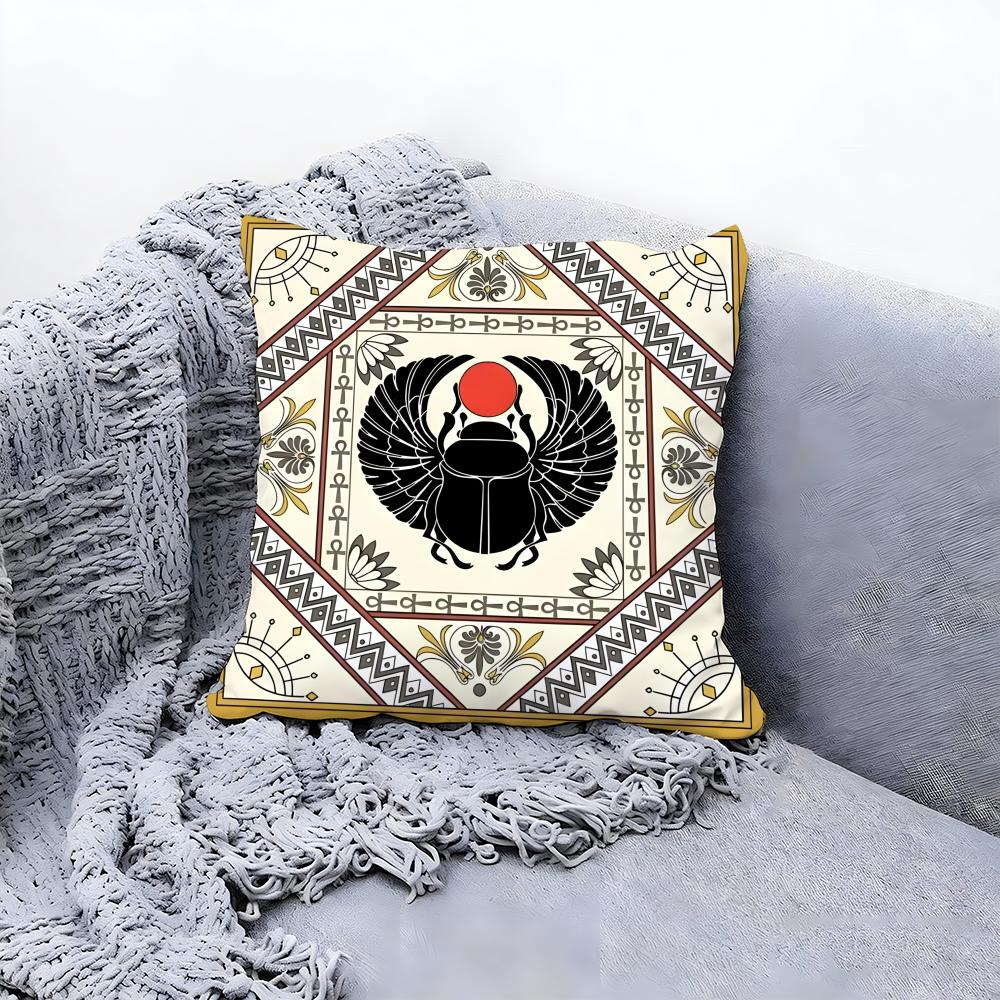Antique Greek Ancient Egyptian Cushion Cover Premium Comfort Reversible Pillow Cove Two in One Design for Any Room Car