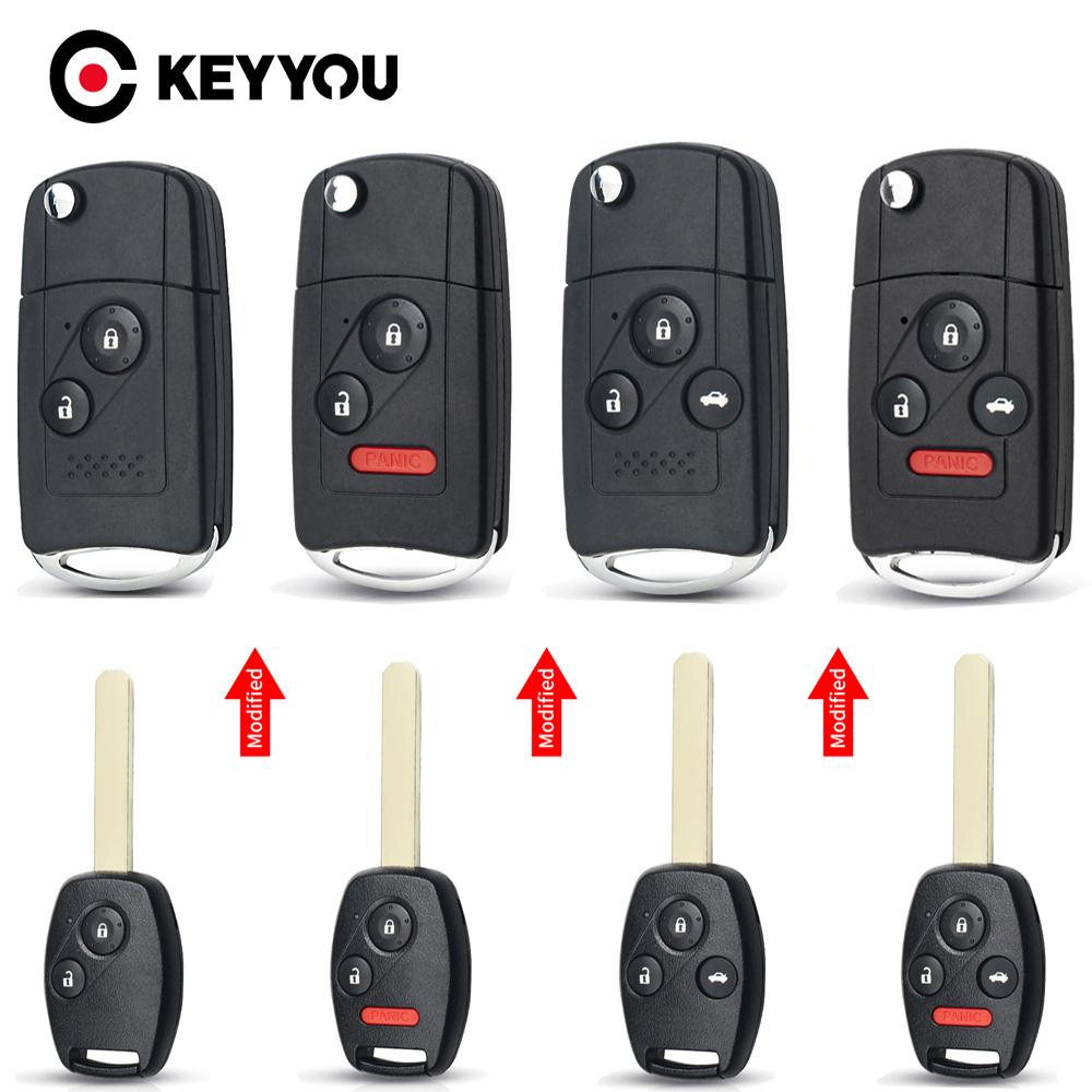 2/3/4 Buttons Modified Remote Key Shell Fob Case For Honda Fit Crv Civic 2009 Insight Ridgeline Hrv Jazz Accord Jazz 2008