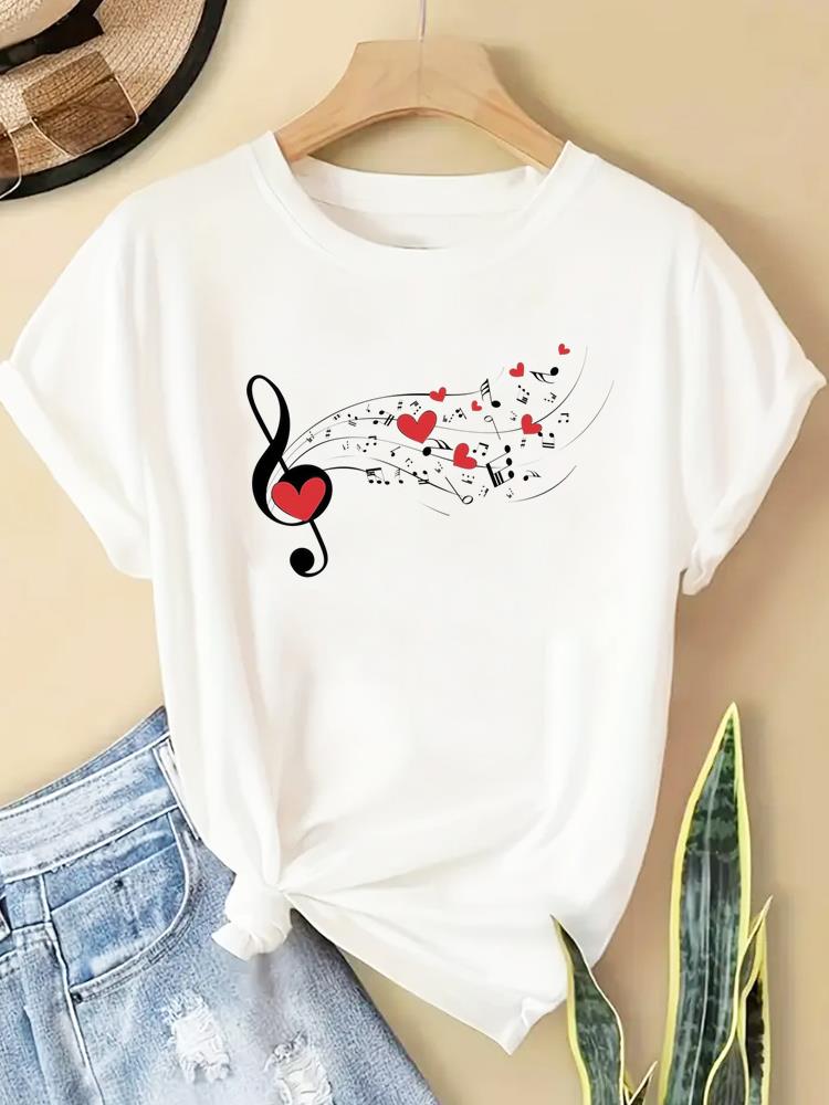 (Asian Size) T Shirt lovely flower style Fashion Women Tee Top Clothing Casual Printed Lady Female Graphic  Short Sleeve T-shirts