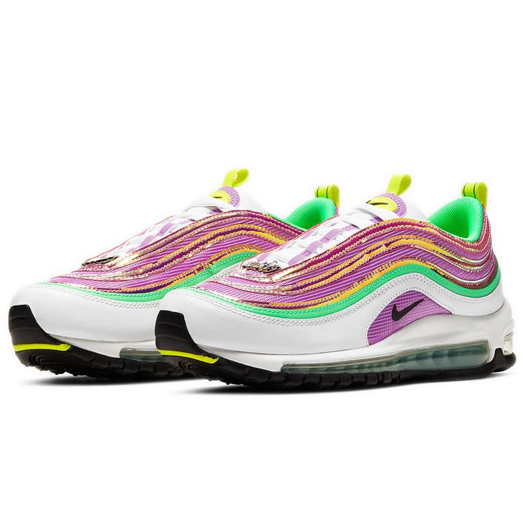New Nike Air Max 97 White Electro Green Fuchsia Glow Women's CW5591-100