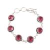 Pink Tourmaline Gemstone 925 Sterling Silver Jewelry Handcrafted Bracelet 7-9" RB-17-11