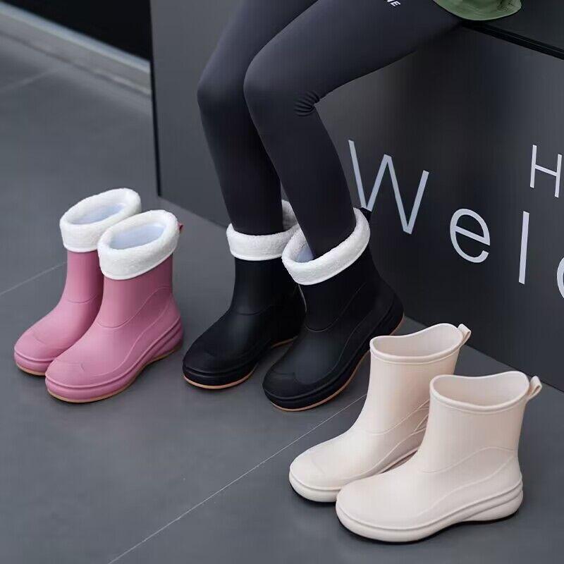 Women Waterproof Rain Boots New Non-Slip Soft Sole Outdoor Hiking Car Wash Kitchen Fashion Shoes