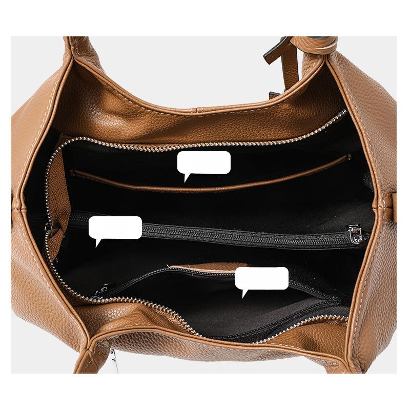 Large Capacity Genuine Leather Women's Top Layer Leather Bag European and American Fashion Tote Bag Women's Crossbody Handbag Exquisite