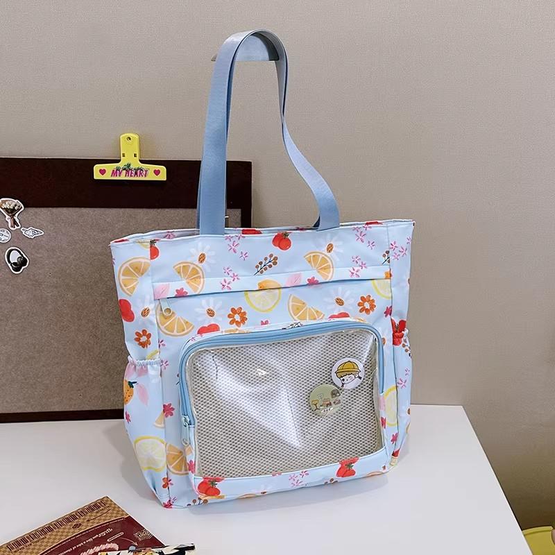 Transparent Ita Bag Large Capacity Shoulder Bags for Woman Tote Bolsos mujer Print Sac Femme Bolsa Y2k Sweet Girl Bolsas