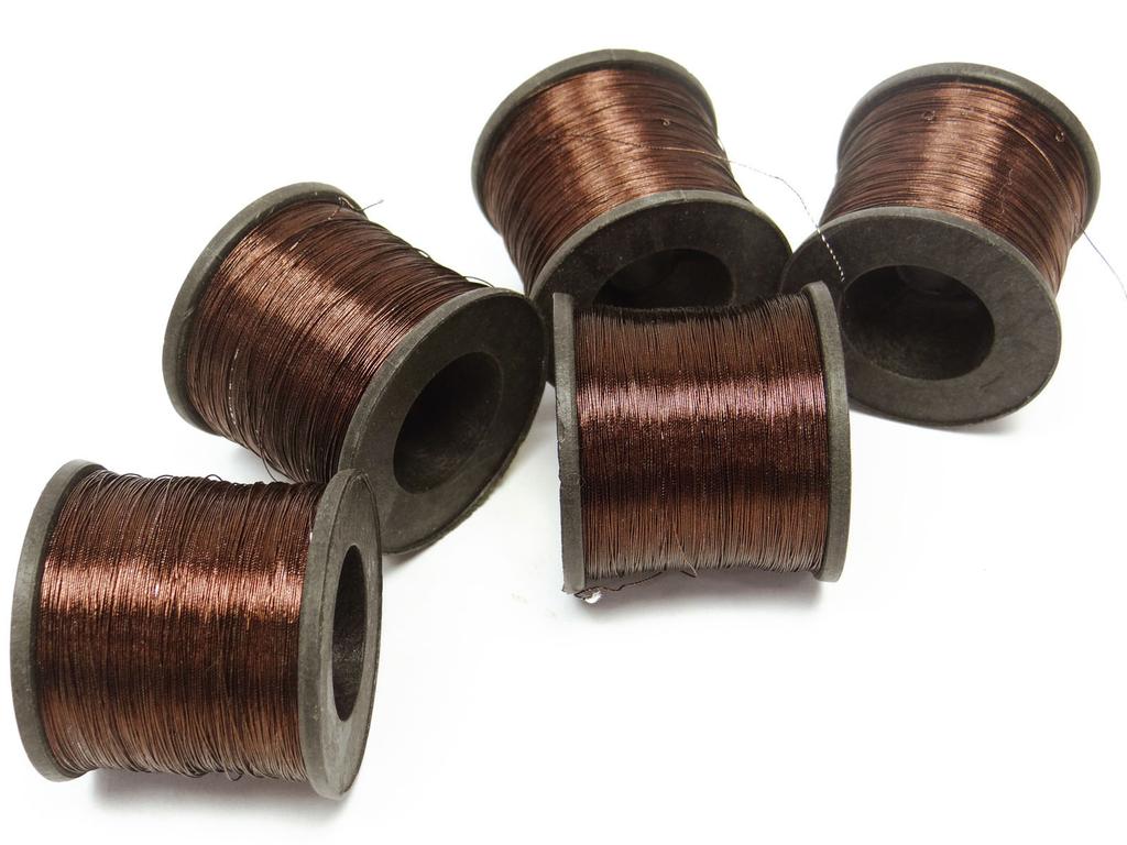 Lot Of 5 Pieces Polyamide Brown Spool Quilting Machine Stitching Metallic