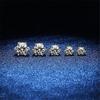 0 .2 -2 Carat Moissanite Six Claw S925 Sterling Silver Gold Temperament Stud Earrings Women 'S Wedding Jewelry