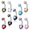 Stainless Steel Belly Button Rings Crystal Silver Belly Piercing Navel Piercing  for Women