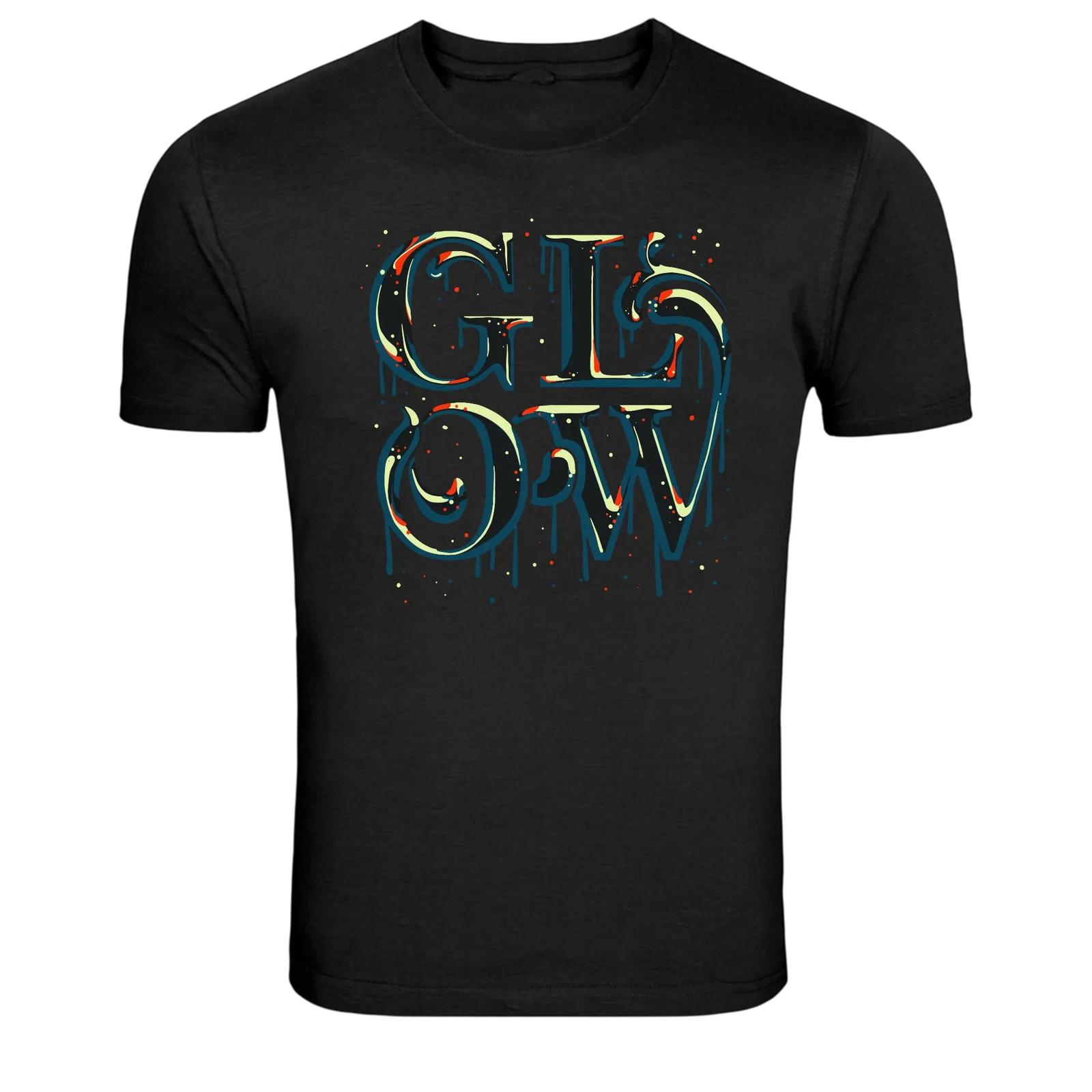 Glow Drip Typography Street Style Graphic T-Shirt S