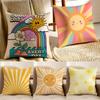 Cute Cartoon Sun Illustration Art Cushion Cover Pillowcase Antidustmite Living Room Sofa Decor Cushion Room