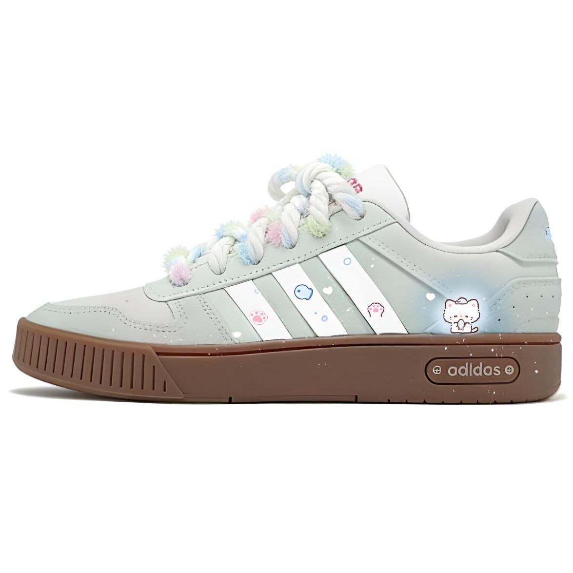 

Adidas Neo D PAD Rainbow Green Suede Abrasion Resistant Low top Skateboard Shoes Unisex Gray Green JP8232-(Team2007-) 38⅔