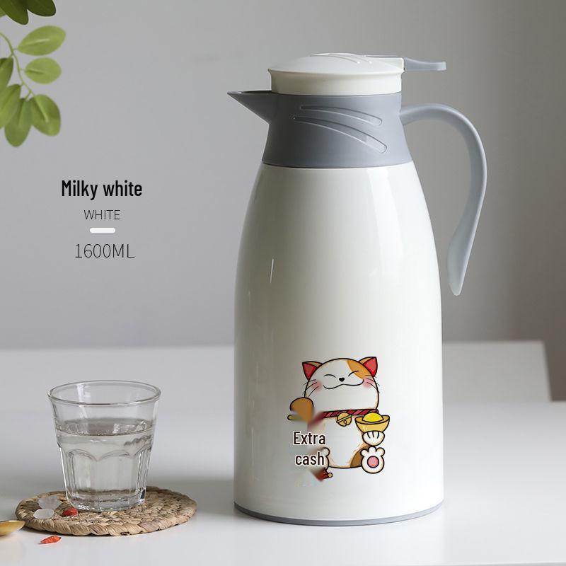 Large Capacity Cat Thermos with Glass Liner - Insulated Kettle for Home and Dorm Use