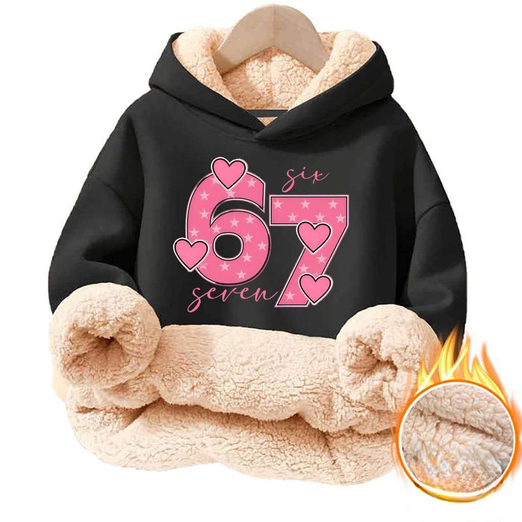 Children's Fashionable Printing Casual Fleece Hooded Loose Fit Hoodie Without Pockets