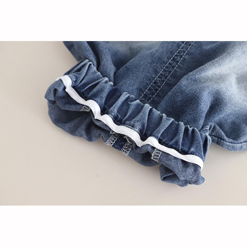 Summer Outfit Handsome Boys Short Sleeved Set Children's Denim Vest Casual T Shirt Set