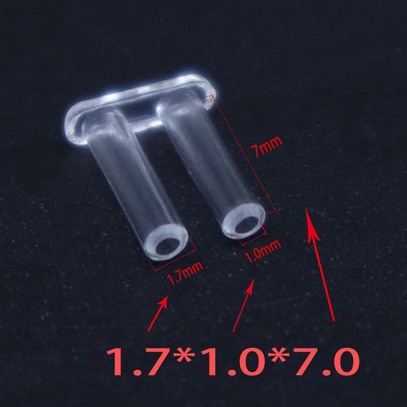 100Pcs 7Mm/2.2Mm Length Rimless Glasses Double Rubber Plug Lock Buckle For Prescription Glass Glasses Equipment Accessories