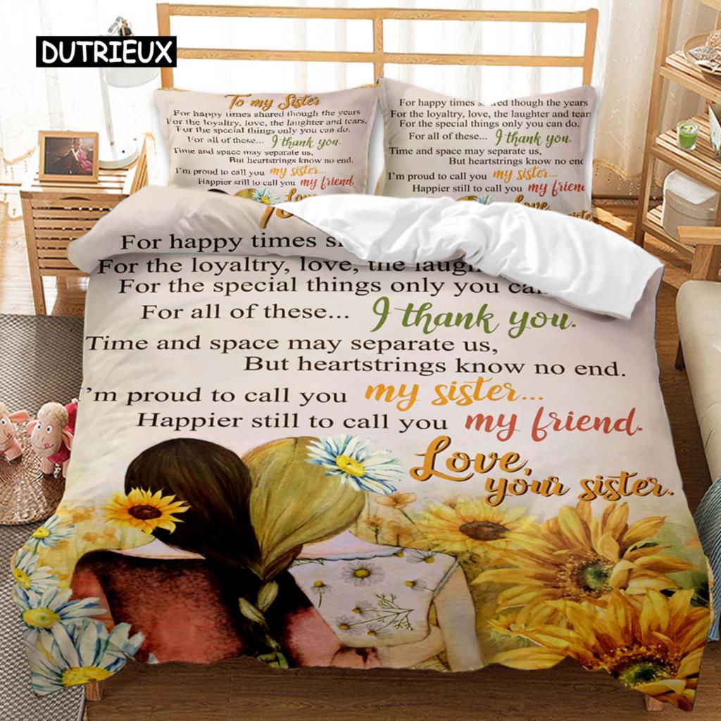 Letter Duvet Cover Set Love Vows Letter To Lover Letter Twin Bedding Set Couple Gift Lover Queen King Size Polyester Quilt Cover