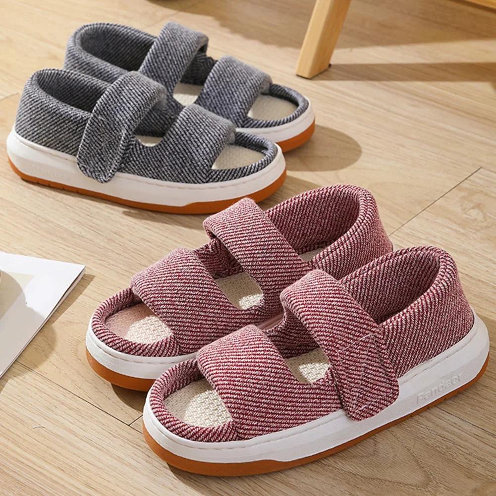 Fashion Summer Home Slippers Thick-soled Sandals Double Straps Wide Sandals Do Not Slip Comfortable Walking Sandals for Men and Women