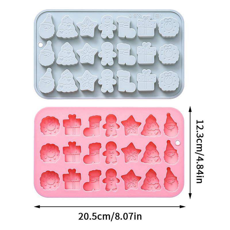 Рождественская силиконовая форма, Рождественская форма для шоколада, Форма для рождественских конфет для выпечки, Снежинка, Рождественская елка, Снеговик, Пряничный человечек