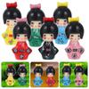 ledmomo Set of 6 4cm Japanese Kokeshi Miniature Japanese Dolls in Tabletop Wooden Kimono Kokeshi Gardening Small Geisha Perfect for Dolls, Kimono,