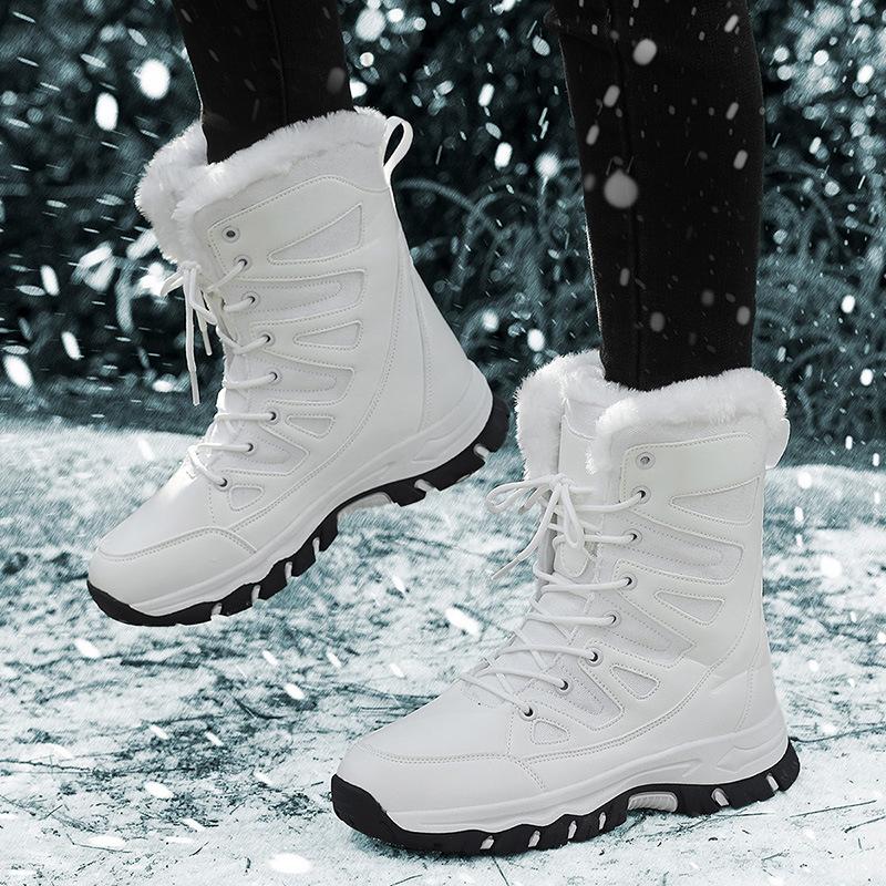Winter Outdoor Travel Sports Large Size Snow Boots Women's Fleece Warm Medium Boots Women's Boots Ski Hiking Shoes