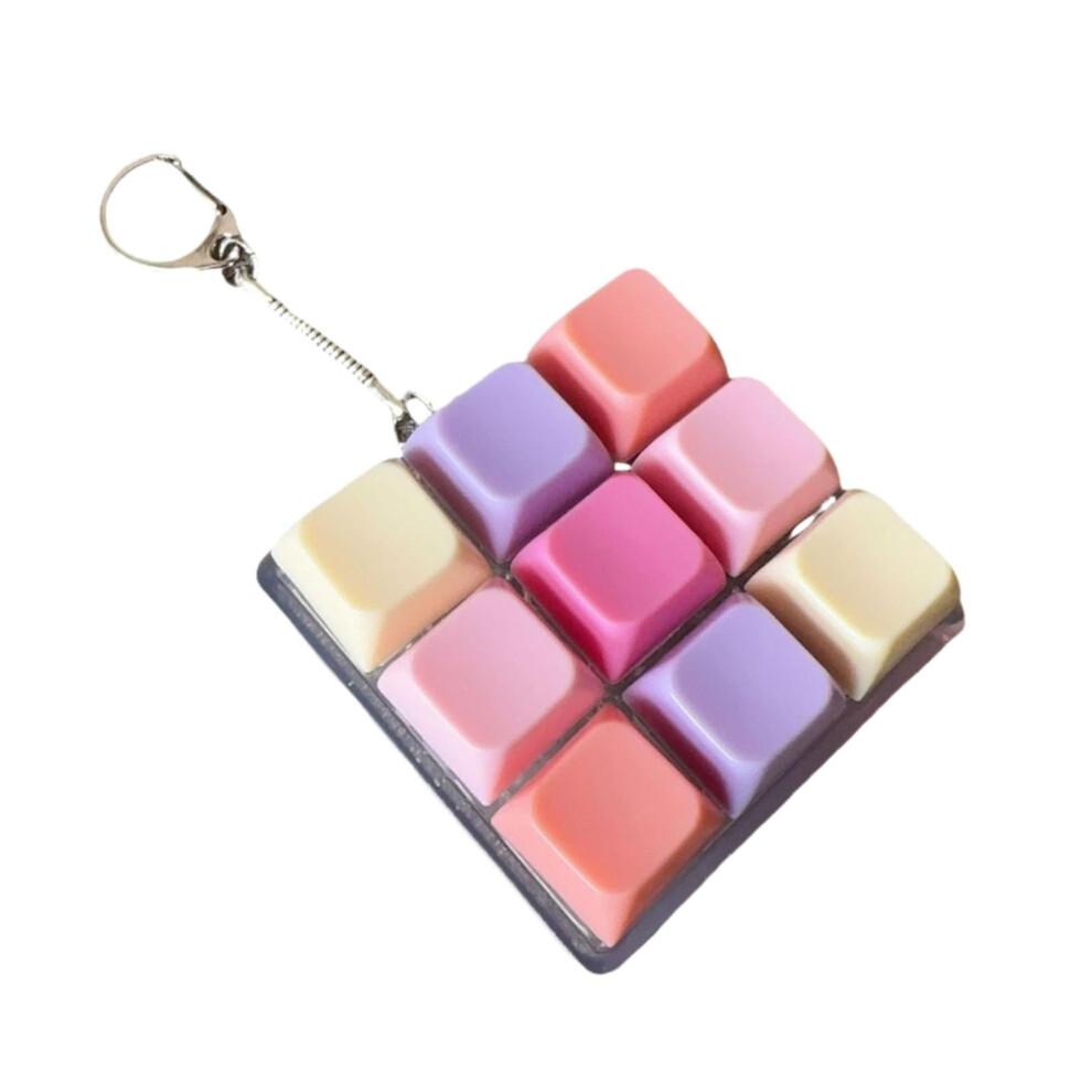 Tastatur Fidget Schlüsselanhänger 9 Tasten Tragbar Clicker Sensorisches Spielzeug für Teenager Erwachsene Büro Zuhause