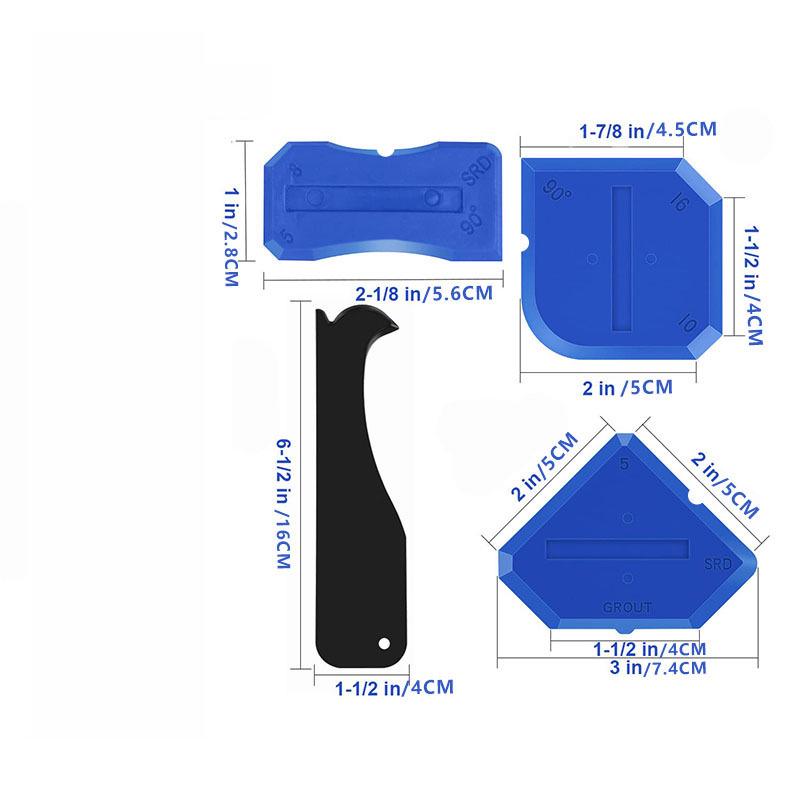 3-in-1 Silicone Caulking Tool with Stainless Steel Head: Sealant Cleaner & Grout Scraper for Kitchen, Bathroom, and Window.